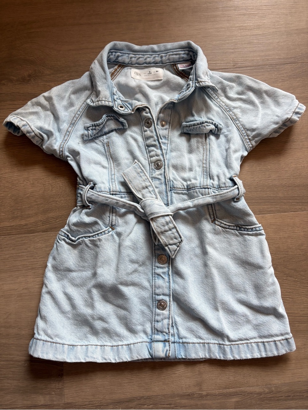 Zara Kids Denim Button-Front Dress- size 2T